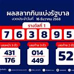 ตรวจหวยรางวัลที่ 1 พฤศจิกายน 60